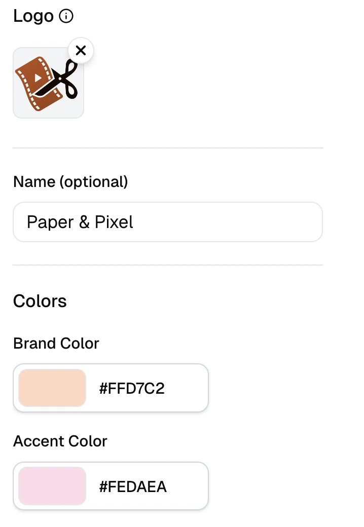 Branding sidebar