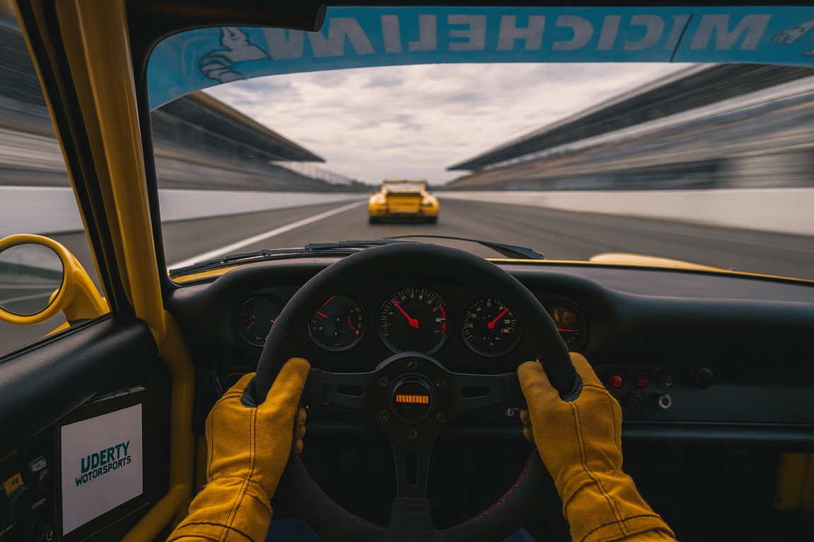 yellow porshe